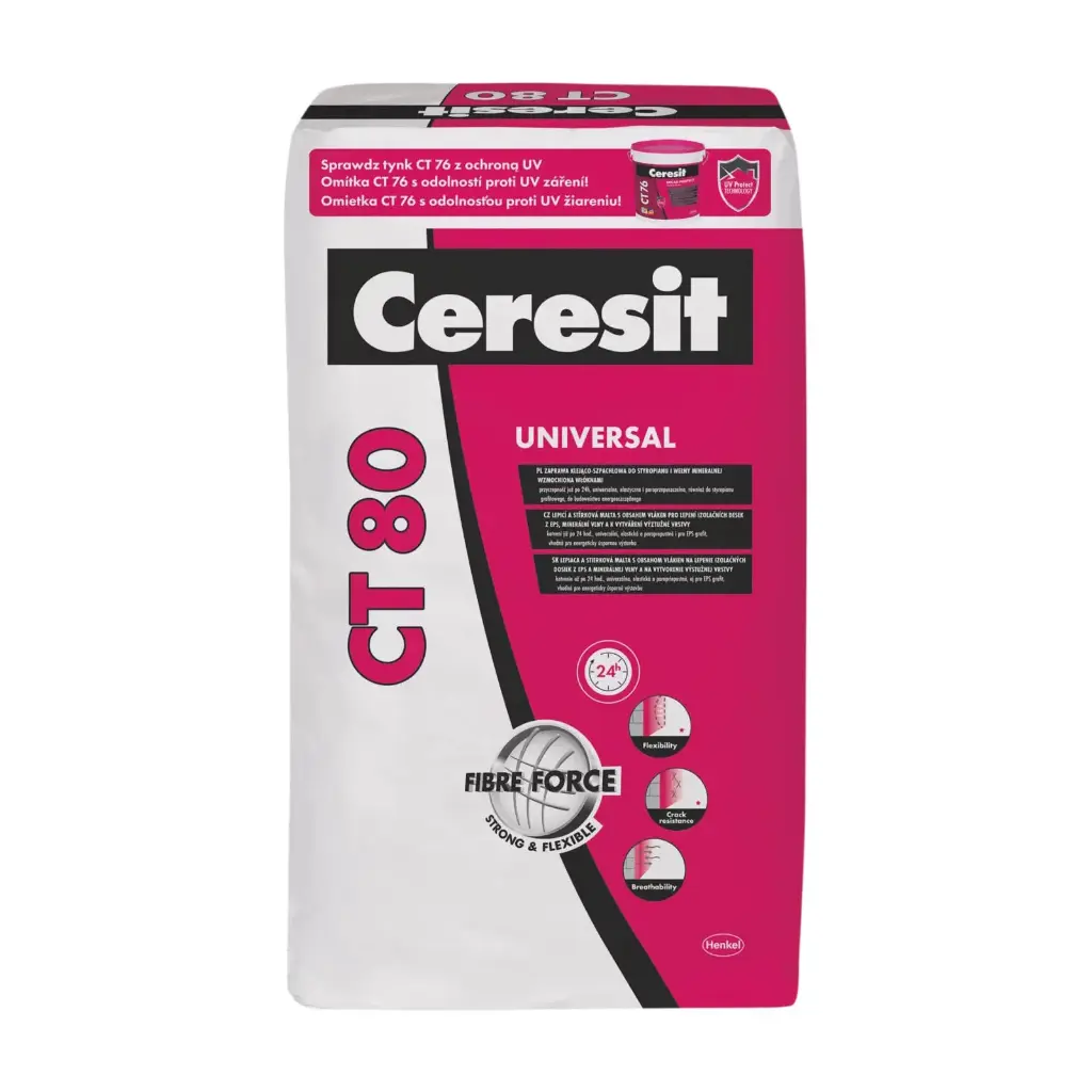 Ceresit CT80 UNIVERSAL adhesive for EPS, XPS and Mineral Wool - 25kg